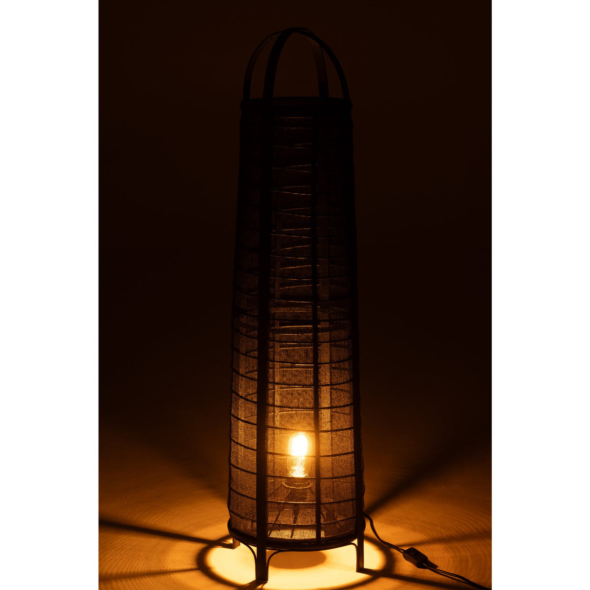 Vloerlamp Don Katoen Bamboe Zwart H 100cm J-Line