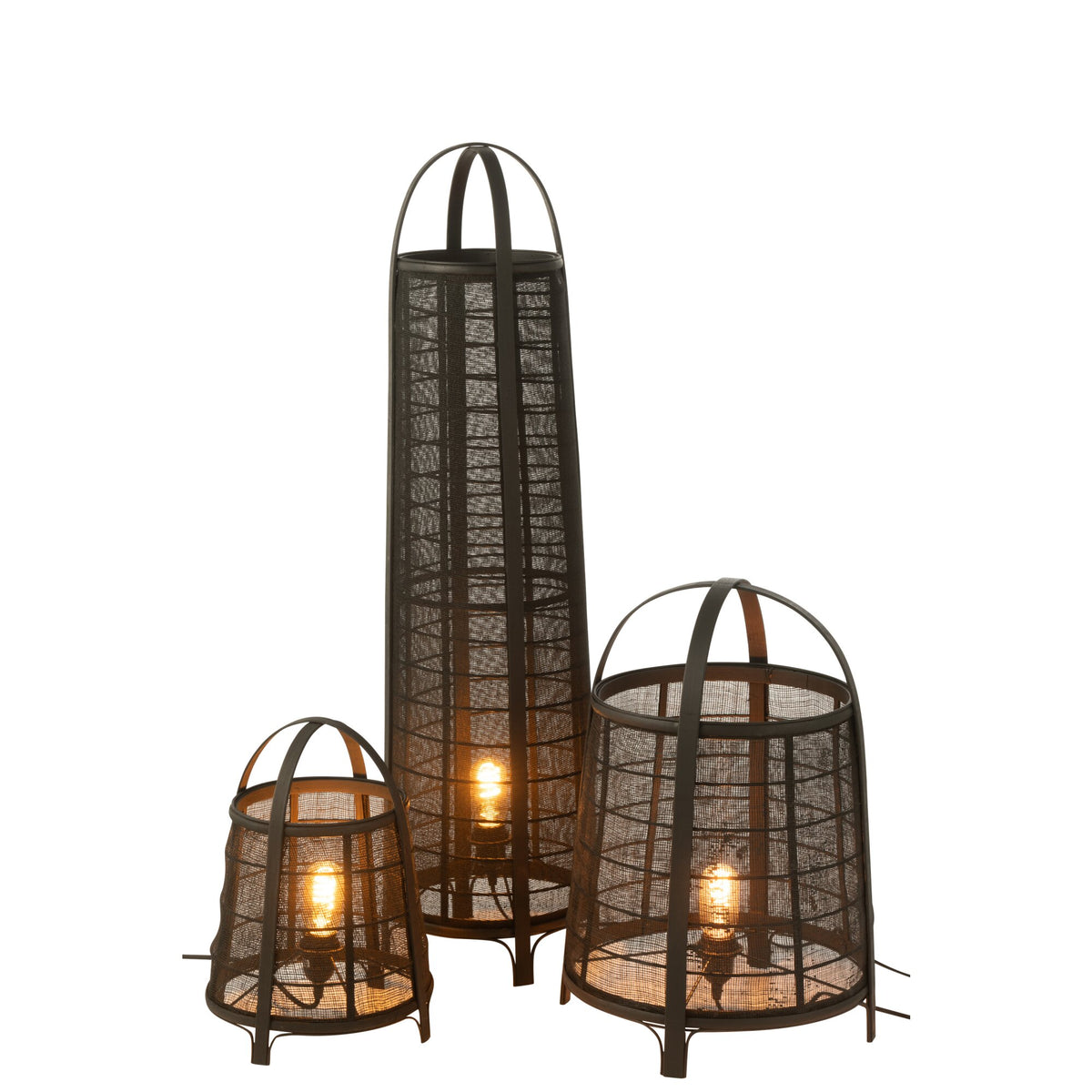 Vloerlamp Don Katoen Bamboe Zwart H 100cm J-Line