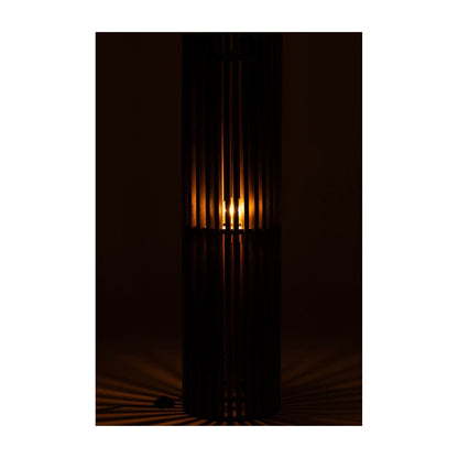 Vloerlamp Geribbeld Mangohout Donkerbruin J-Line