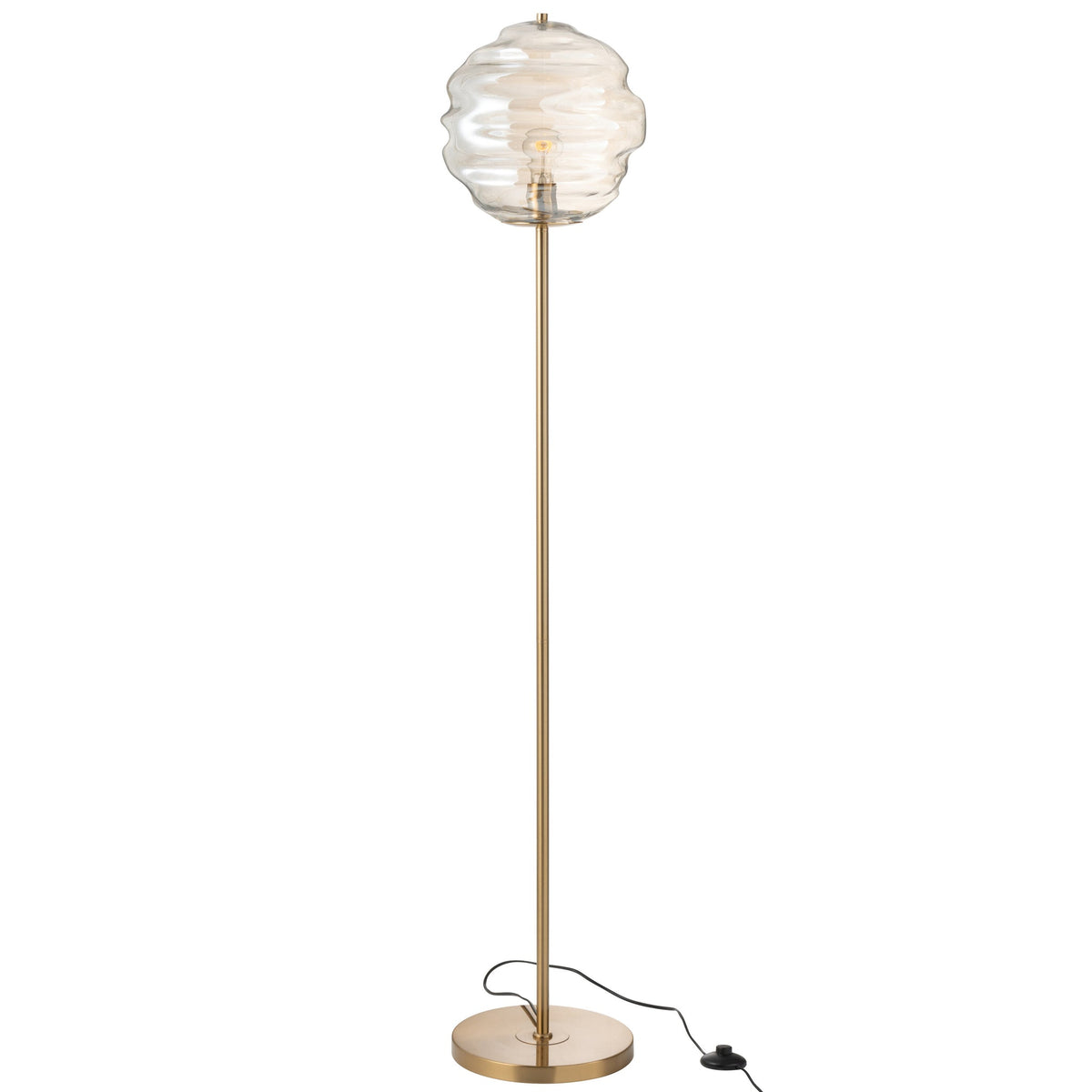Vloerlamp Glas Licht Cognac H156cm J-Line