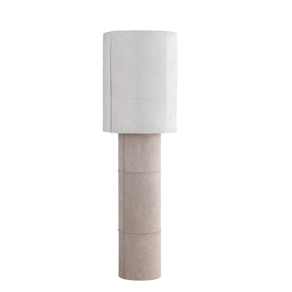 Vloerlamp Joanne - 45x45x150 cm - Suede - Beige Naturel PTMD - Vloerlamp - PTMD - livinglovely.nl