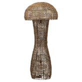 Vloerlamp Mushroom van MUST Living met brede gevlochten abaca kap
