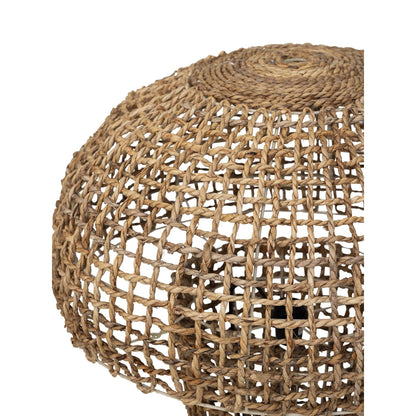 Detail van het open vlechtwerk van abacavezel op de Mushroom kap
