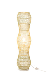 Vloerlamp Rotan Metaal Getwist Groen J-Line - Vloerlamp - J-Line - livinglovely.nl