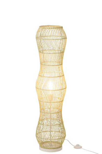 Vloerlamp Rotan Metaal Getwist Groen J-Line - Vloerlamp - J-Line - livinglovely.nl