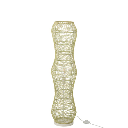 Vloerlamp Rotan Metaal Getwist Groen J-Line - Vloerlamp - J-Line - livinglovely.nl