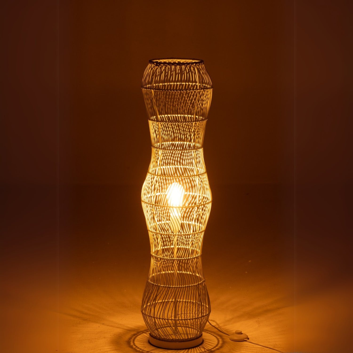 Vloerlamp Rotan Metaal Getwist Groen J-Line - Vloerlamp - J-Line - livinglovely.nl