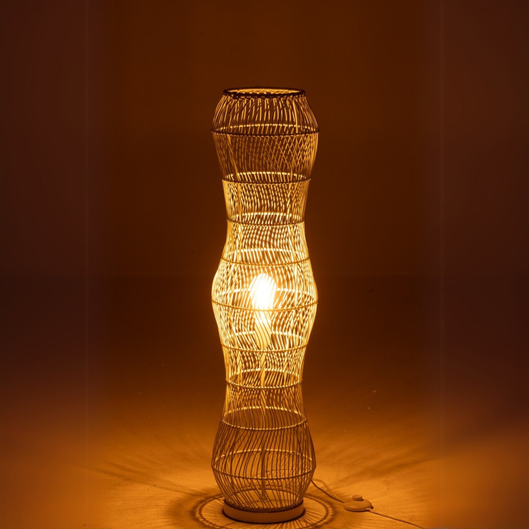 Vloerlamp Rotan Metaal Getwist Groen J-Line - Vloerlamp - J-Line - livinglovely.nl