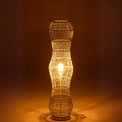 Vloerlamp Rotan Metaal Getwist Groen J-Line - Vloerlamp - J-Line - livinglovely.nl