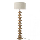 Vloerlamp Rups Populierenhout Naturel/Grijs 48x48x156cm - Vloerlamp - J-Line - livinglovely.nl