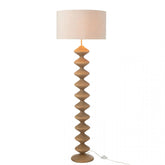 Vloerlamp Rups Populierenhout Naturel/Grijs 48x48x156cm - Vloerlamp - J-Line - livinglovely.nl