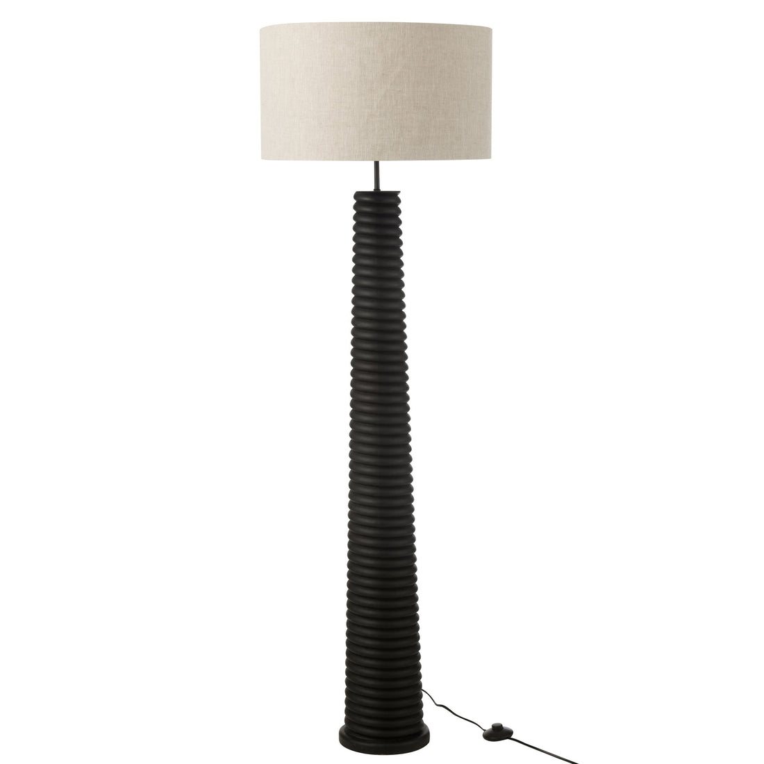 Vloerlamp Schroefdraad Ailanthus Hout Zwart/Grijs H160cm J-Line