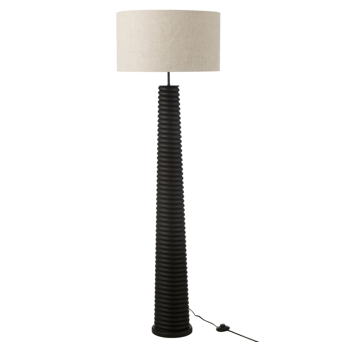Vloerlamp Schroefdraad Ailanthus Hout Zwart/Grijs H160cm J-Line