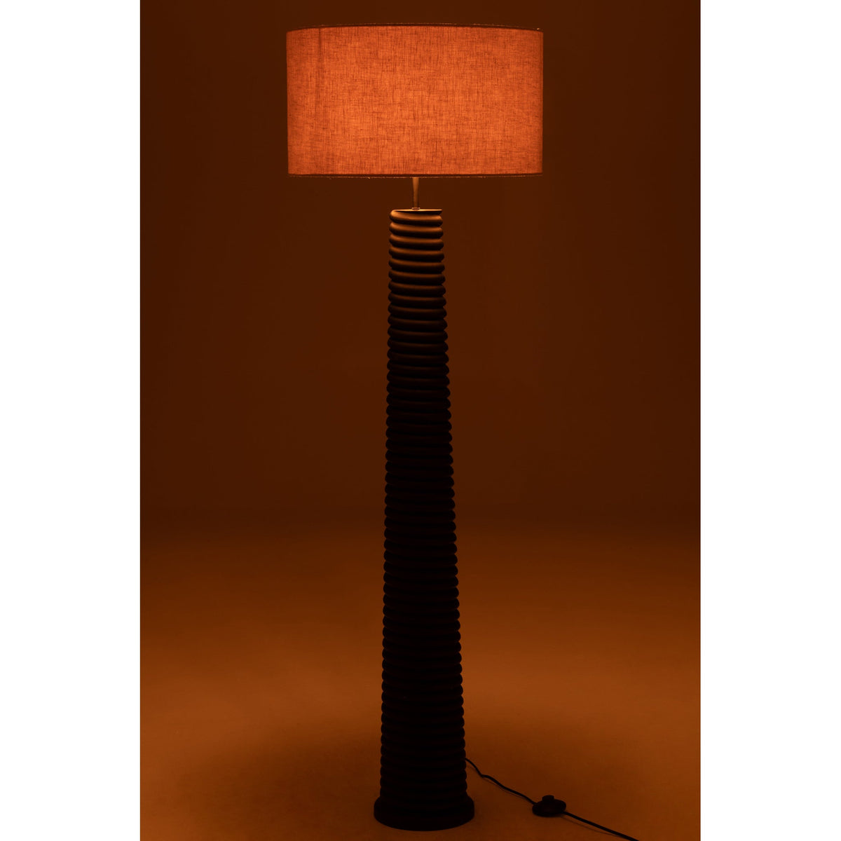 Vloerlamp Schroefdraad Ailanthus Hout Zwart/Grijs H160cm J-Line