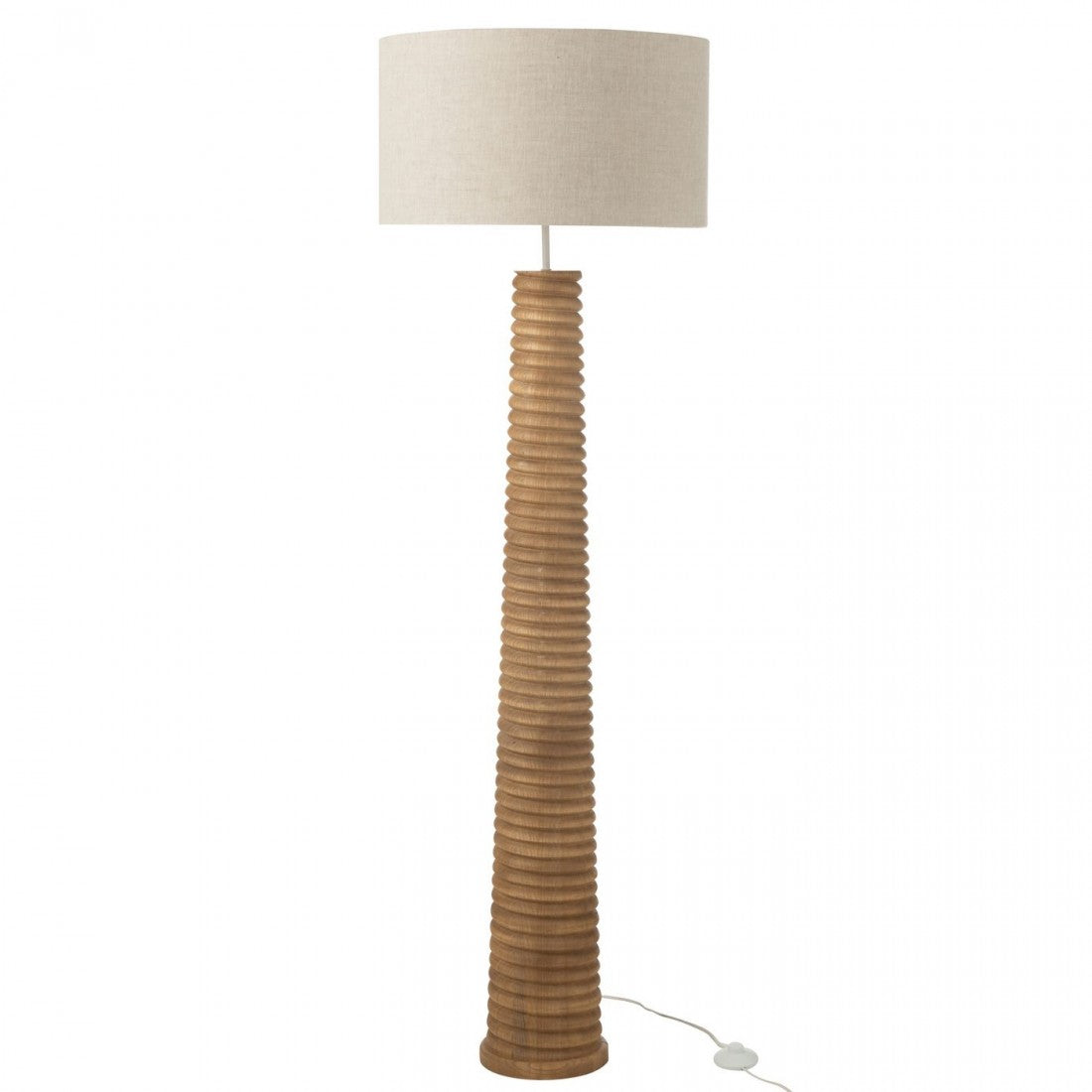 Vloerlamp Schroefdraad Hout Naturel/Grijs 48x48x160cm - Vloerlamp - J-Line - livinglovely.nl