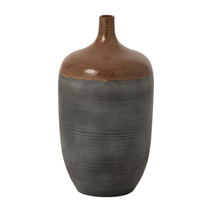 Vloervaas Fles Keramiek Caramel/Grijsblauw Small J-Line