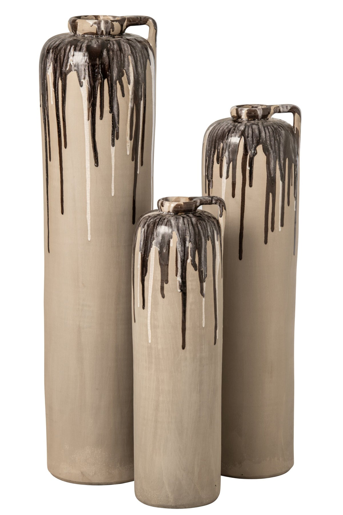 Vloervaas Keramiek Beige/Bruin Large J-Line