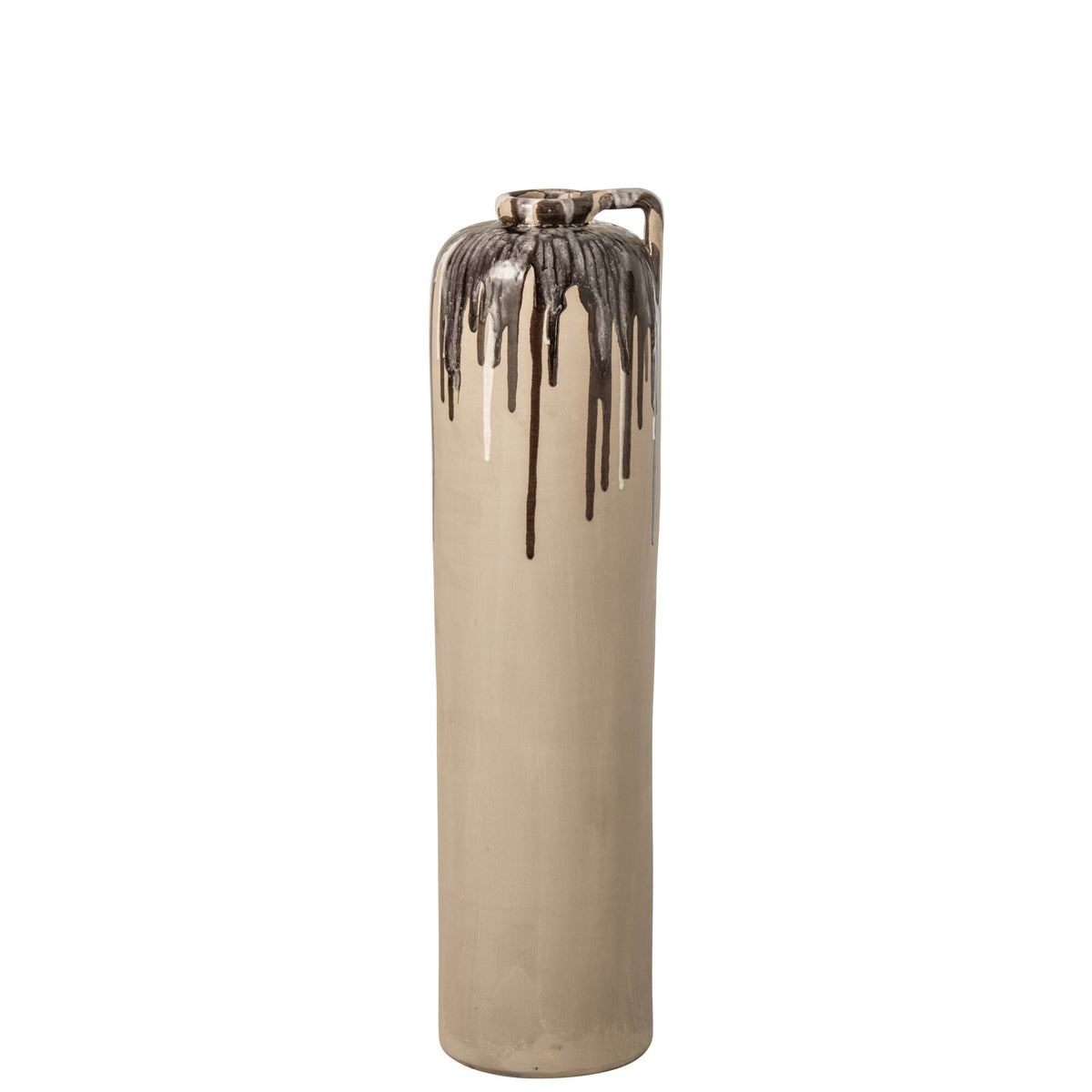 Vloervaas Keramiek Beige/Bruin Medium J-Line