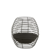 Vuurkorf Rond Ringen Metaal Zwart Large Dia59xH64cm J-Line - Buitenhaard - J-Line - livinglovely.nl