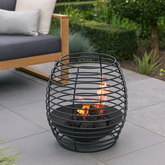 Vuurkorf Rond Ringen Metaal Zwart Small Dia40xH40cm J-Line - Buitenhaard - J-Line - livinglovely.nl