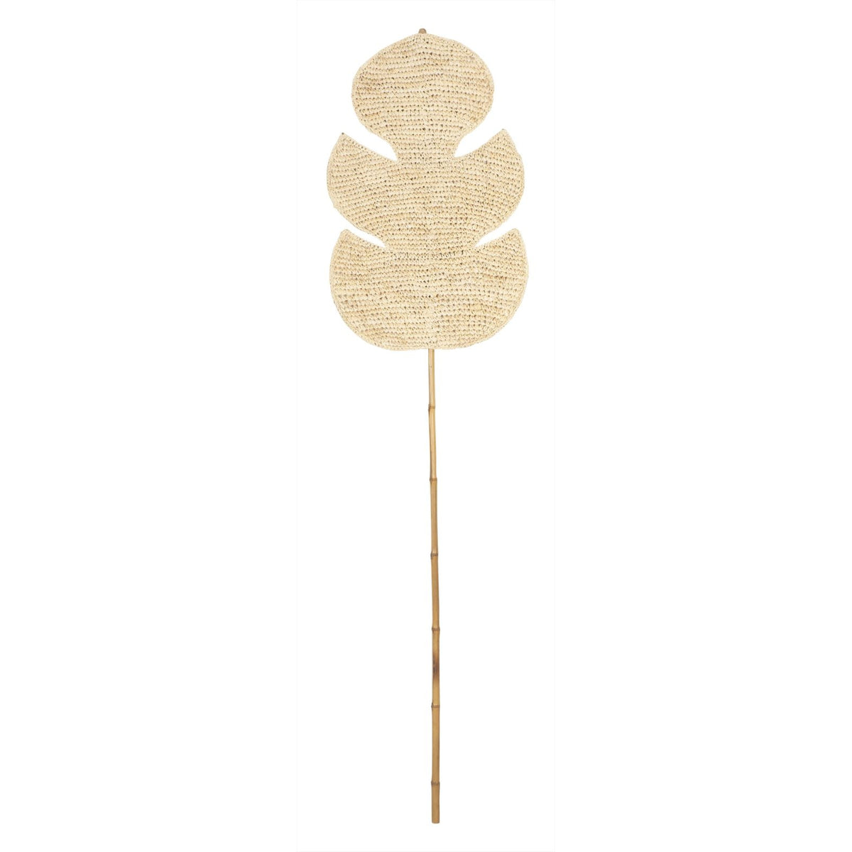 Wandblad Persica van MUST Living, hoog gedroogd palmblad in naturel zandkleur op witte achtergrond