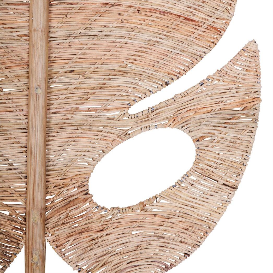 Detail vlechtwerk wandblad Perzik rotan naturel