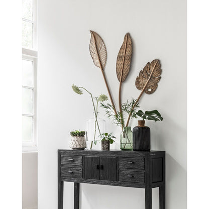 Wandblad Perzik Small van MUST Living, meerdere rotan wandbladen samen als wanddecoratie