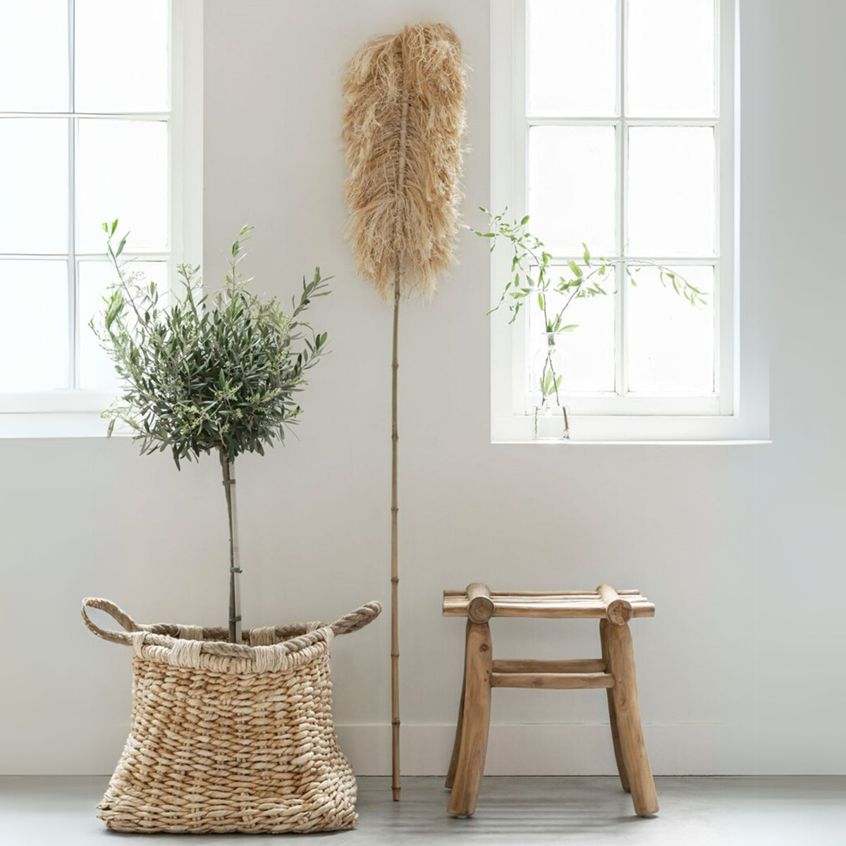 Wandblad Sisal van MUST Living, detail van de gevlochten sisalstructuur in naturel