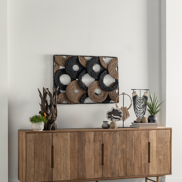 Detail rond patroon wanddecoratie Cuba waterhyacint