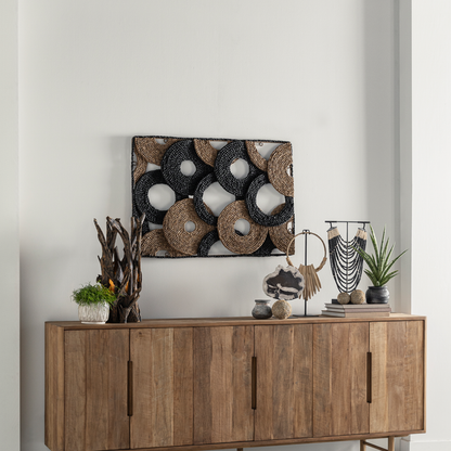 Detail rond patroon wanddecoratie Cuba waterhyacint