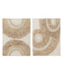 Wanddecoratie Ibiza Canvas/Verf Creme/Wit Set van 2 - Schilderij - J-Line - livinglovely.nl