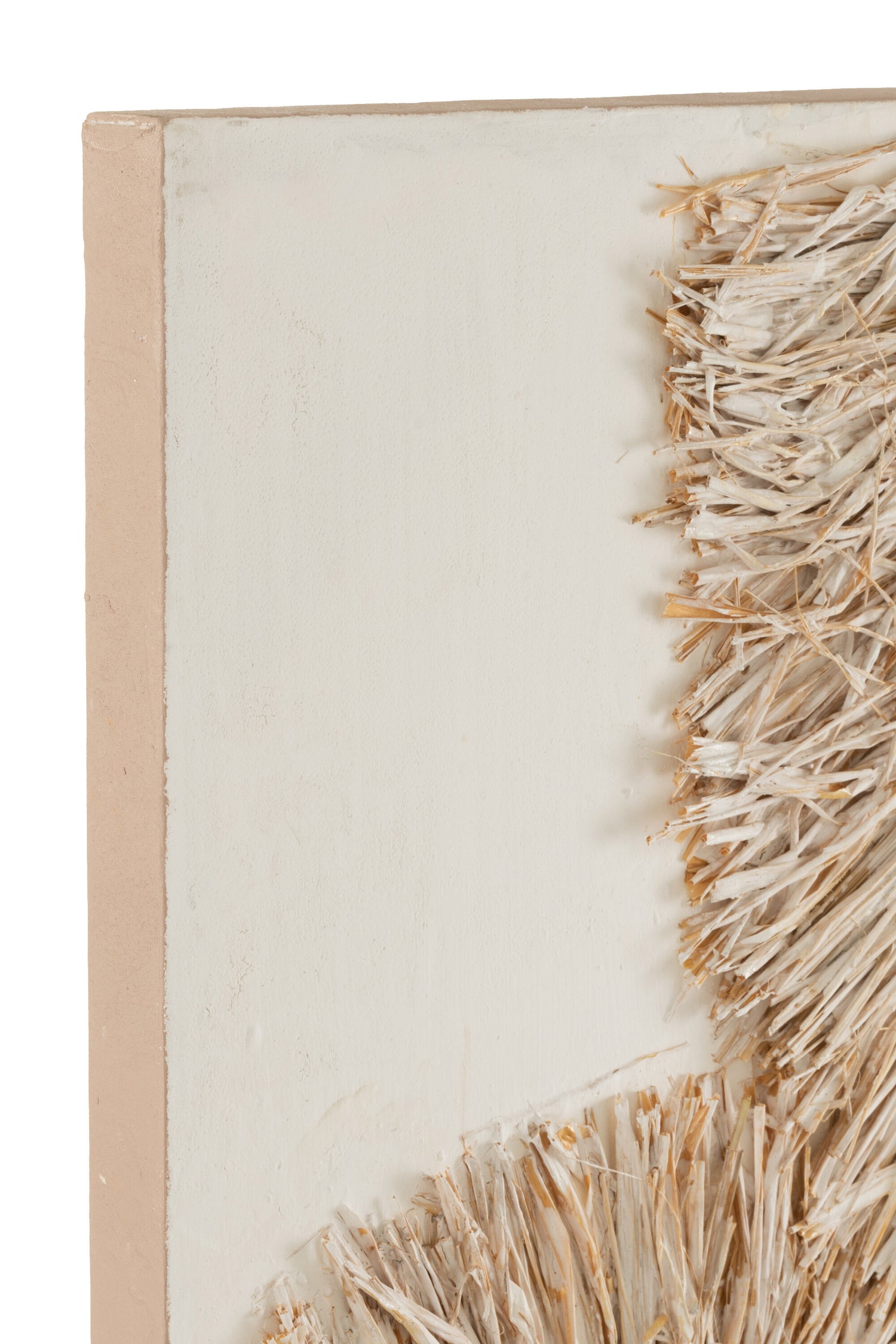 Wanddecoratie Ibiza Canvas/Verf Creme/Wit Set van 2 - Schilderij - J-Line - livinglovely.nl