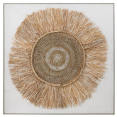 Wanddecoratie Ibiza Circle Canvas/Paint Cream/White Large - Schilderij - J-Line - livinglovely.nl