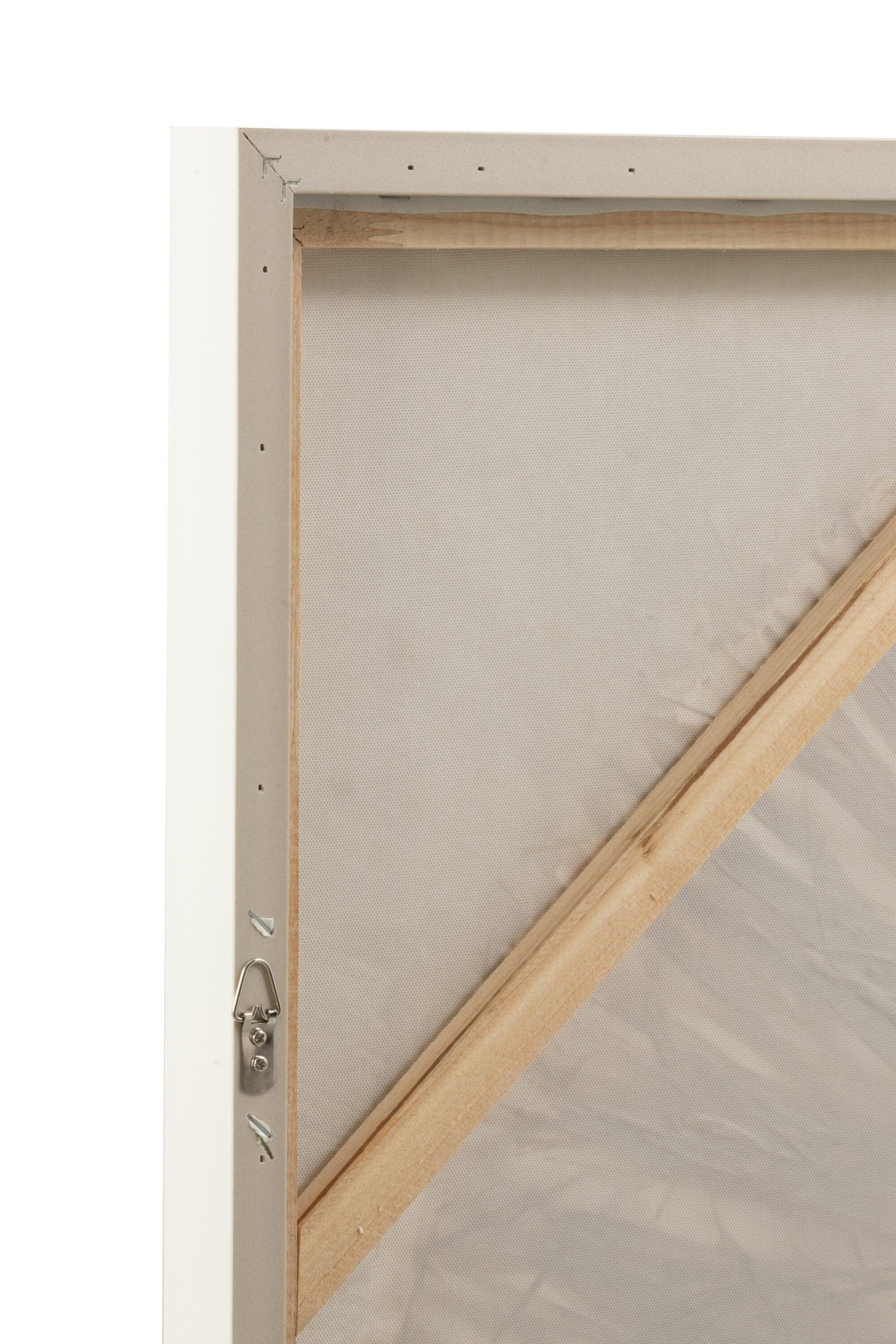 Wanddecoratie Ibiza Circle Canvas/Paint Cream/White Large - Schilderij - J-Line - livinglovely.nl