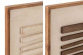 Wanddecoratie Mike Dennenhout/Canvas Wit/Naturel set van 2 - Schilderij - J-Line - livinglovely.nl