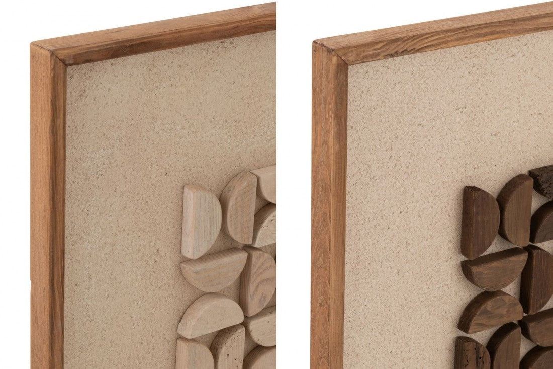 Wanddecoratie Rob Dennenhout/Canvas Wit/Naturel Set van 2 - Schilderij - J-Line - livinglovely.nl