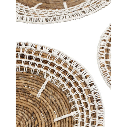 Detail van het gedroogde bananenblad op het Malia paneel