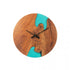 Wandklok Modern Acacia Hout/Epoxyhars Naturel/Blauw - Decoratie - J-Line - livinglovely.nl