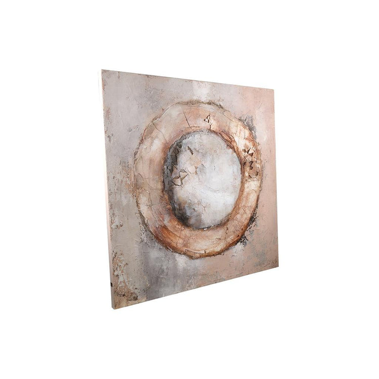 Wandpaneel Arianna Ring - 120x4x120 cm - Canvas - Bruin PTMD , wanddecoratie , PTMD , livinglovely.nl