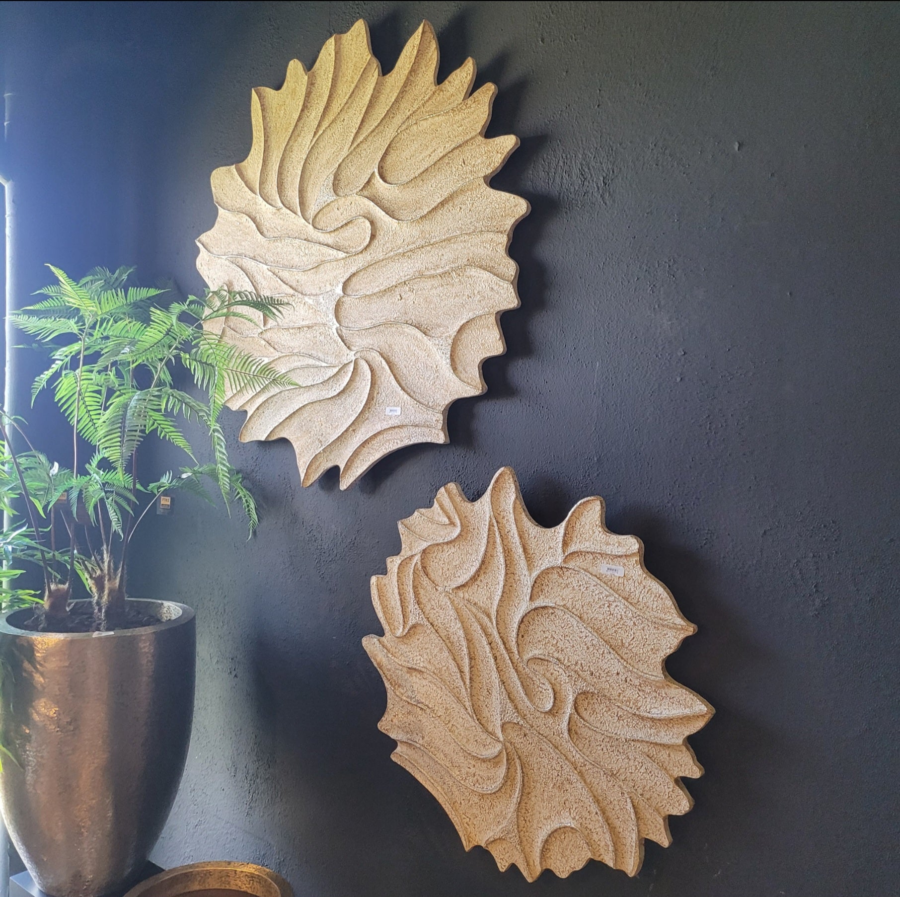 Wandpaneel Ceanna S - Ø90cm - Creme - PTMD - Wandpaneel - PTMD - livinglovely.nl