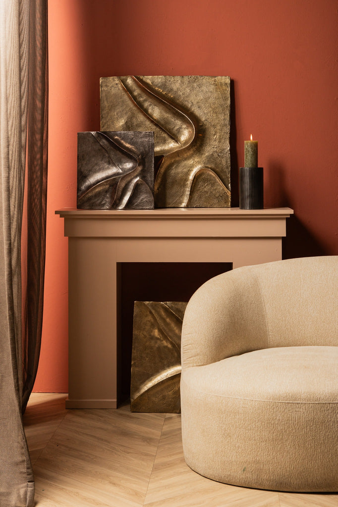 Wandpaneel Gihan - 70x5x70 cm - Aluminium - Zilver PTMD - Wanddecoratie - PTMD - livinglovely.nl