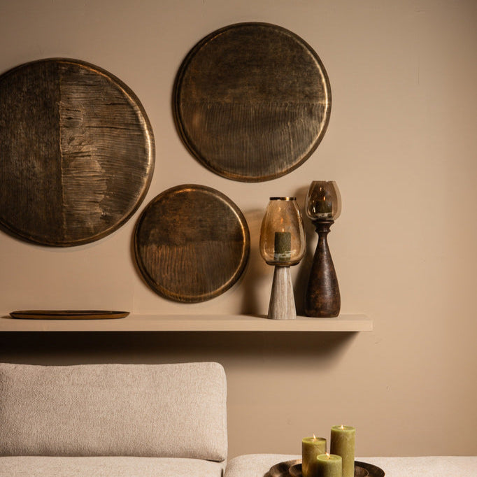 Wandpaneel Jowad L - 95x5x95 cm - Aluminium - Goud PTMD - Wandpaneel - PTMD - livinglovely.nl