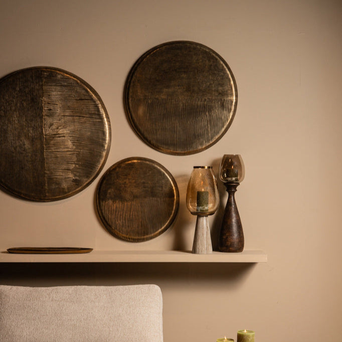 Wandpaneel Jowad S - 60,5x4x60,5 cm - Aluminium - Goud PTMD - Wanddecoratie - PTMD - livinglovely.nl