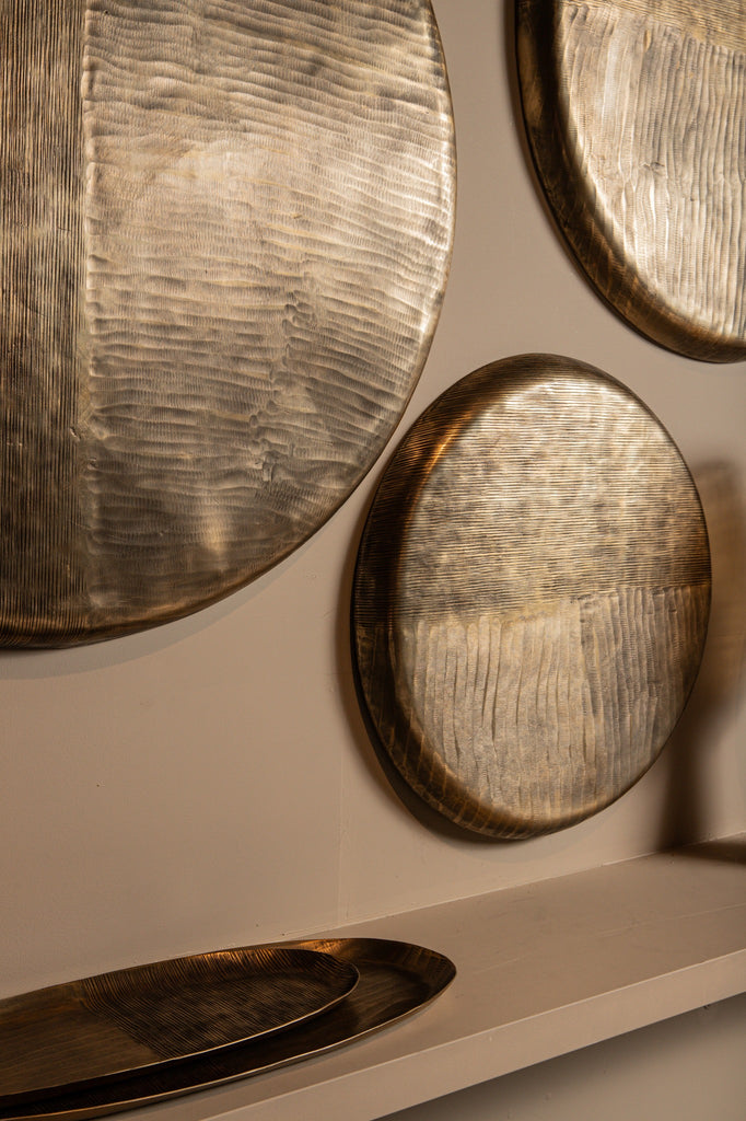 Wandpaneel Jowad S - 60,5x4x60,5 cm - Aluminium - Goud PTMD - Wanddecoratie - PTMD - livinglovely.nl