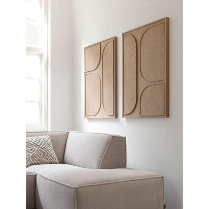 Wandpaneel Lorcan van MUST Living, detailopname van de laagjes in de gerecyclede boomschors