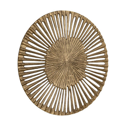 Wandpaneel Marjun L - Ø90cm - Aluminium - Goud - PTMD - Wandpaneel - PTMD - livinglovely.nl