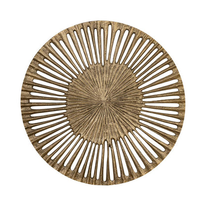 Wandpaneel Marjun L - Ø90cm - Aluminium - Goud - PTMD - Wandpaneel - PTMD - livinglovely.nl