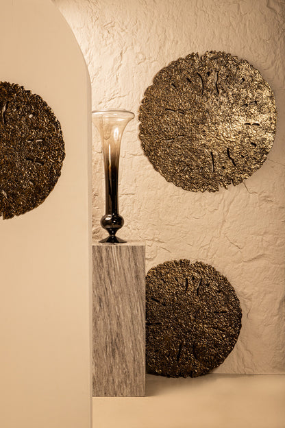Wandpaneel Sandee - Ø61cm - Aluminium - Goud PTMD - Wandpaneel - PTMD - livinglovely.nl