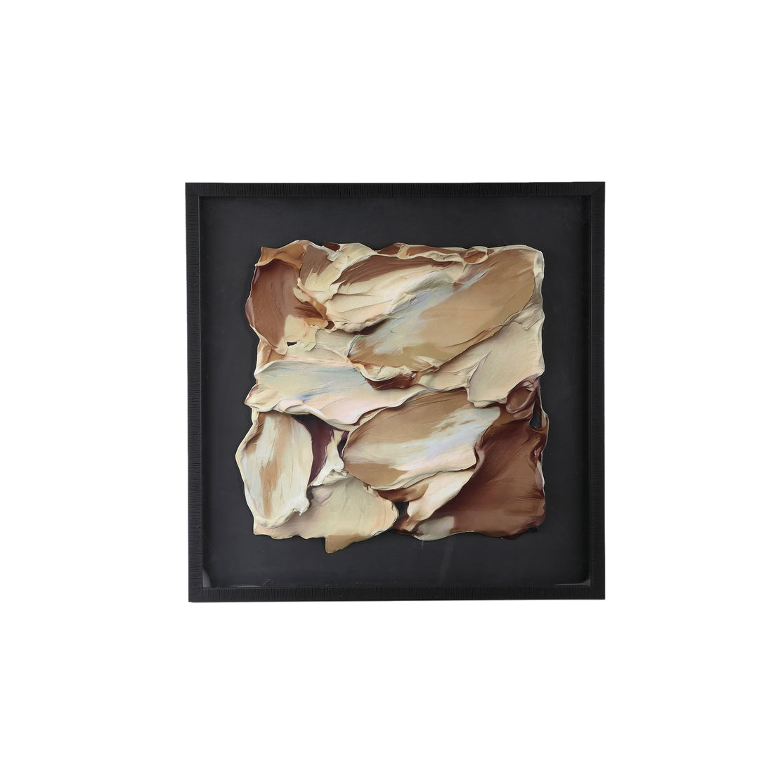 Wandpaneel Shahzya van PTMD, plexiglas en MDF in bruintinten, volledig in beeld op witte achtergrond