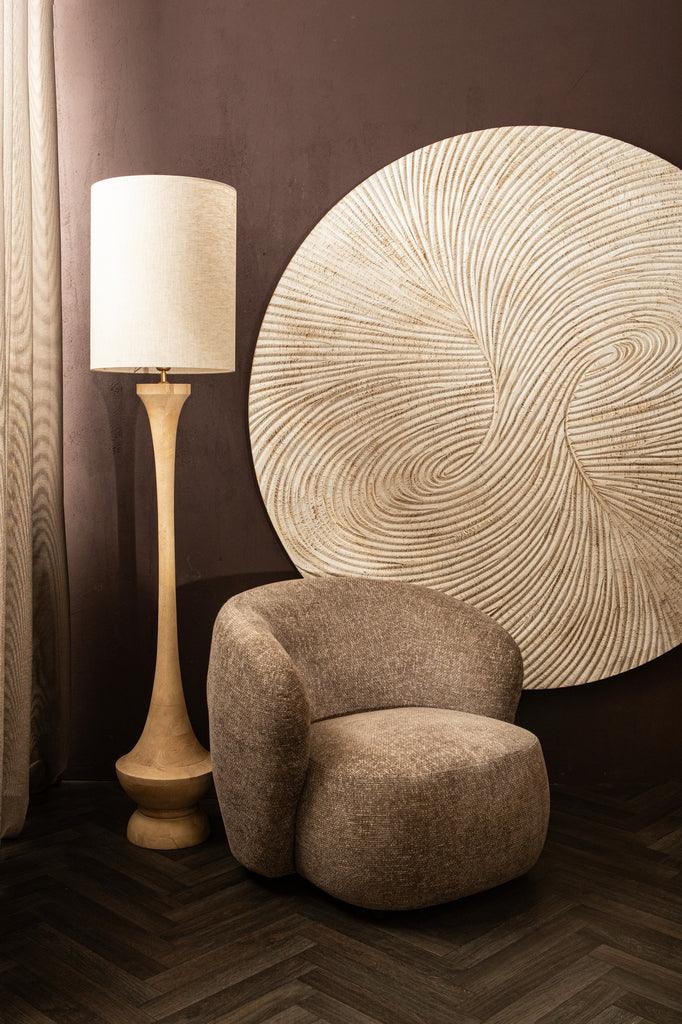 Wandpaneel Wiktor L - Ø180cm - MDF - Wit PTMD - Wandpaneel - PTMD - livinglovely.nl